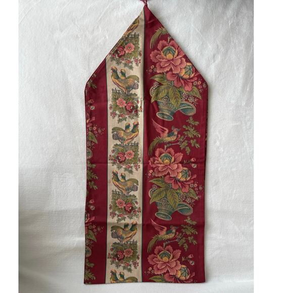 Waverly‎ Rooster Red Burgundy Table Runner Tassels Farmhouse Country Dining - Picture 8 of 10